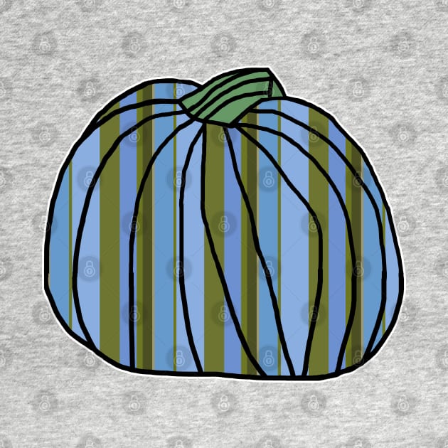 Halloween Horror Pumpkin Blue Green Stripes by ellenhenryart